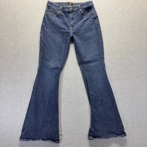 Lee Jeans Womens 12 Blue Bootcut Mid Rise Dark Wash Modern Denim
